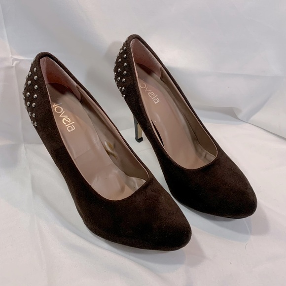 Novela Shoes - Novela Chocolate Brown Suede Stiletto Heels